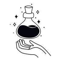 hand with esoteric potion vector