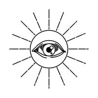 esoteric sun with eye vector