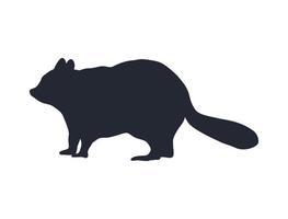 raccoon animal black silhouette vector