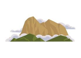 arid mountain with clouds vector