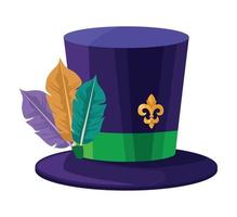 purple tophat with feathers vector