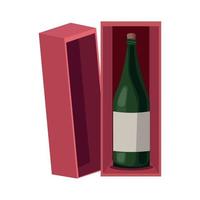 wine bottle in box vector