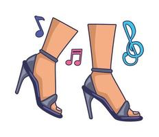 feet of woman dancing with heels vector