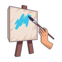 hand painting in canvas vector