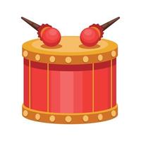 chinese red drum instrument vector