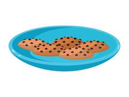 dish with cookies vector