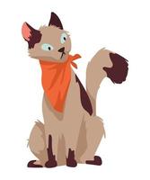 cute cat with kerchief vector