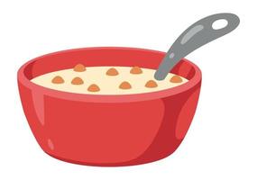 milk with cereal breakfast vector