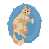 lindo gatito beige vector