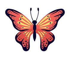 red butterfly with wings vector