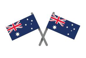 australian flags in poles vector