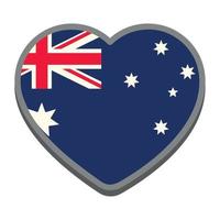 australian flag in heart vector