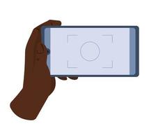 afro hand with smartphone vector