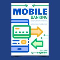 Mobile Banking Creative Advertising Poster Vector