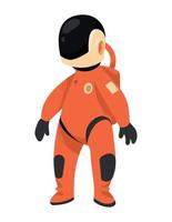 astronauta con traje rojo vector