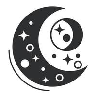 crescent moon esoteric vector