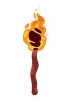 torch with wooden vector