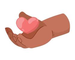 afro hand with heart vector