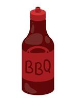 bbq sauce in bottle vector