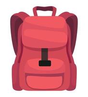 red school bag equipment vector