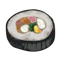 bimbap sushi roll vector