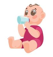 little baby drinking milk vector