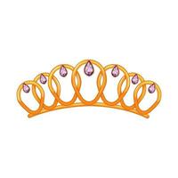 diadem tiara crown cartoon vector illustration