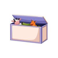 fun toy box cartoon vector illustration