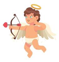 cupid angel with bow vector