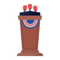 usa flag in speech podium vector