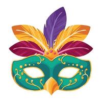 mardi gras mask with feathers vector