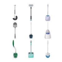 toilet brush set cartoon vector illustration