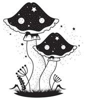 garden pair fungus surreal vector