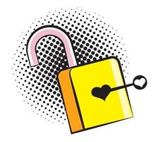 heart love with padlock vector