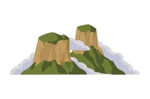 mountains with cliff and clouds vector