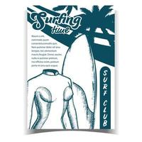 Swimming Suit For Woman And Board Banner Vector