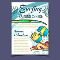 Gloves, Surfing Shoes And Seaweed Banner Vector