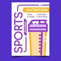 Sports Nutrition Creative Advertise Banner Vector