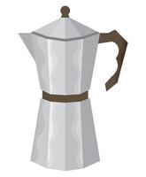 metal kettle utensil kitchen vector