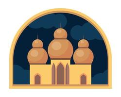 mezquita musulmana en arco vector