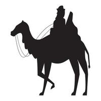 melchior wise man in camel silhouette vector