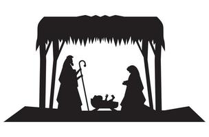 sacred family manger characters vector