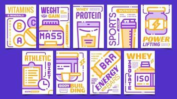 Sport Nutrition Advertising Posters Set Vector