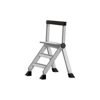 construction step ladder safety cartoon vector illustration