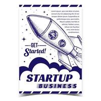 Startup Business Cosmic Advertising Banner Vector