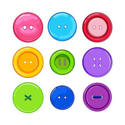 sewing button set cartoon vector illustration