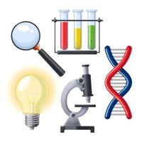 science chemistry set cartoon vector illustration