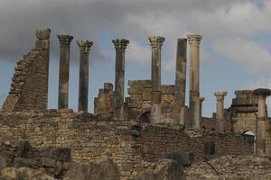 Volubilis Roman ruins in Morocco- Best-preserved Roman ruins located between the Imperial Cities of Fez and Meknes photo