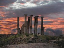 Volubilis Roman ruins in Morocco- Best-preserved Roman ruins located between the Imperial Cities of Fez and Meknes photo