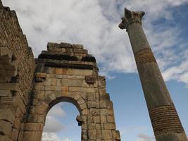 Volubilis Roman ruins in Morocco- Best-preserved Roman ruins located between the Imperial Cities of Fez and Meknes photo